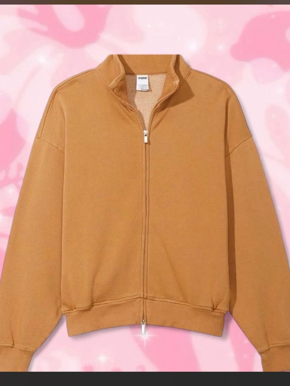 PINK Victoria's Secret Mustard/Tan Sherpa-Lined Hoodie